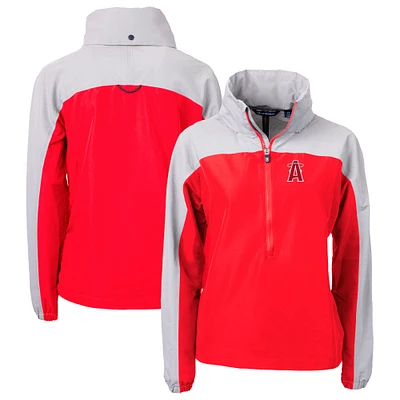 Women's Cutter & Buck  Red Los Angeles Angels City Connect Charter Eco Recycled Half-Zip Anorak Jacket