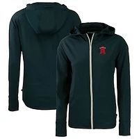Women's Cutter & Buck  Navy Los Angeles Angels City Connect Daybreak Eco Recycled Full-Zip Hoodie