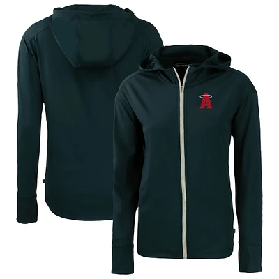 Women's Cutter & Buck  Navy Los Angeles Angels City Connect Daybreak Eco Recycled Full-Zip Hoodie