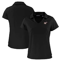 Women's Cutter & Buck  Black Washington Nationals City Connect Daybreak Eco Recycled V-Neck Polo