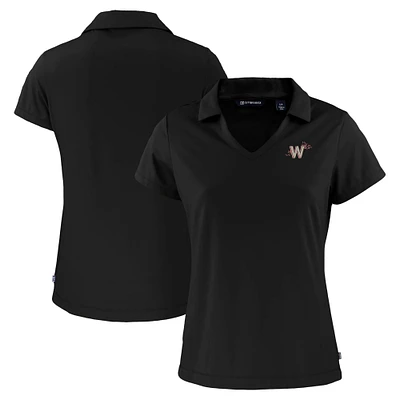 Women's Cutter & Buck  Black Washington Nationals City Connect Daybreak Eco Recycled V-Neck Polo
