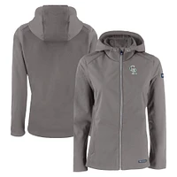 Women's Cutter & Buck  Gray Colorado Rockies City Connect Evoke Eco Softshell Recycled Full-Zip Hoodie Jacket