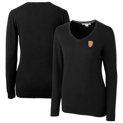 Women's Cutter & Buck  Black San Francisco Giants City Connect Lakemont Tri-Blend Pullover Sweater