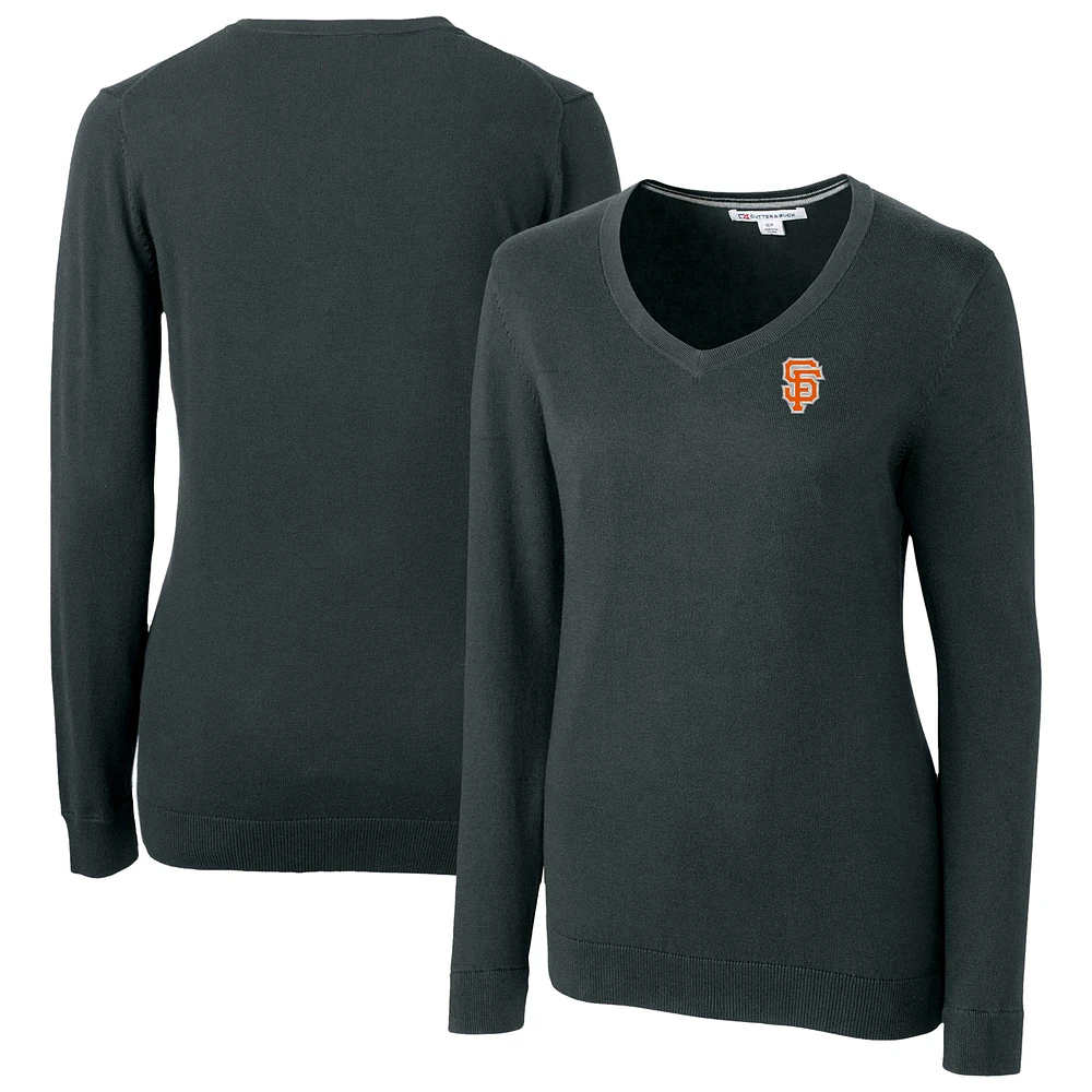 Women's Cutter & Buck Heather Charcoal San Francisco Giants City Connect Lakemont Tri-Blend Pullover Sweater