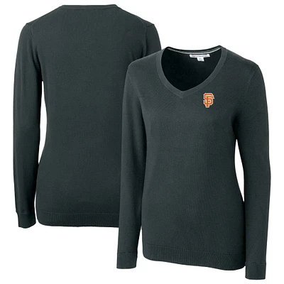 Women's Cutter & Buck  Heather Charcoal San Francisco Giants City Connect Lakemont Tri-Blend Pullover Sweater