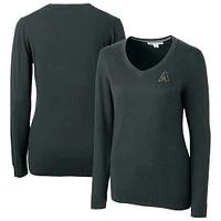 Women's Cutter & Buck  Heather Charcoal Arizona Diamondbacks City Connect Lakemont Tri-Blend Pullover Sweater
