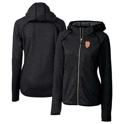 Women's Cutter & Buck  Heather Charcoal San Francisco Giants City Connect Mainsail Full-Zip Hooded Jacket