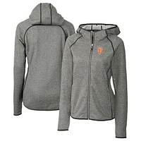 Women's Cutter & Buck  Heather Gray San Francisco Giants City Connect Mainsail Full-Zip Hooded Jacket
