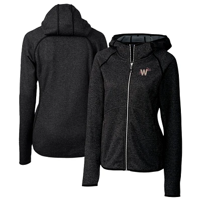 Women's Cutter & Buck  Heather Charcoal Washington Nationals City Connect Mainsail Full-Zip Hooded Jacket