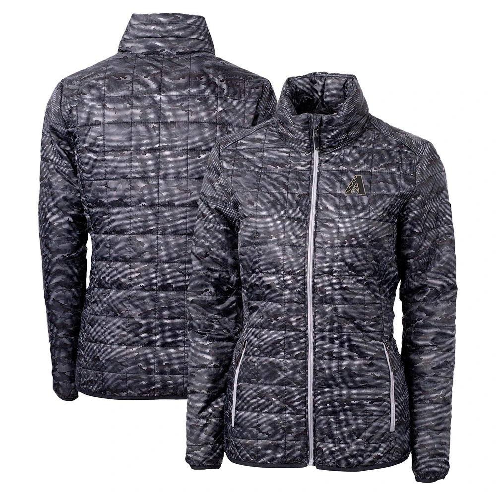 Women's Cutter & Buck Black Arizona Diamondbacks City Connect Rainier PrimaLoft Eco Insulated Full-Zip Printed Puffer Jacket