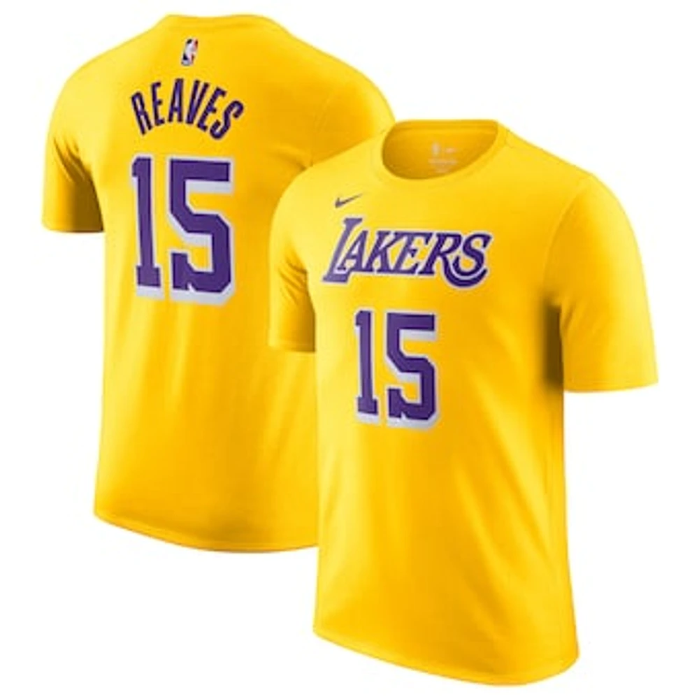 Men's Nike Austin Reaves Gold Los Angeles Lakers Icon Edition Name & Number T-Shirt