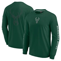 Men's Fanatics Hunter Green Milwaukee Bucks Elements Strive Long Sleeve T-Shirt