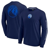 Men's Fanatics Navy Minnesota Timberwolves Elements Strive Long Sleeve T-Shirt