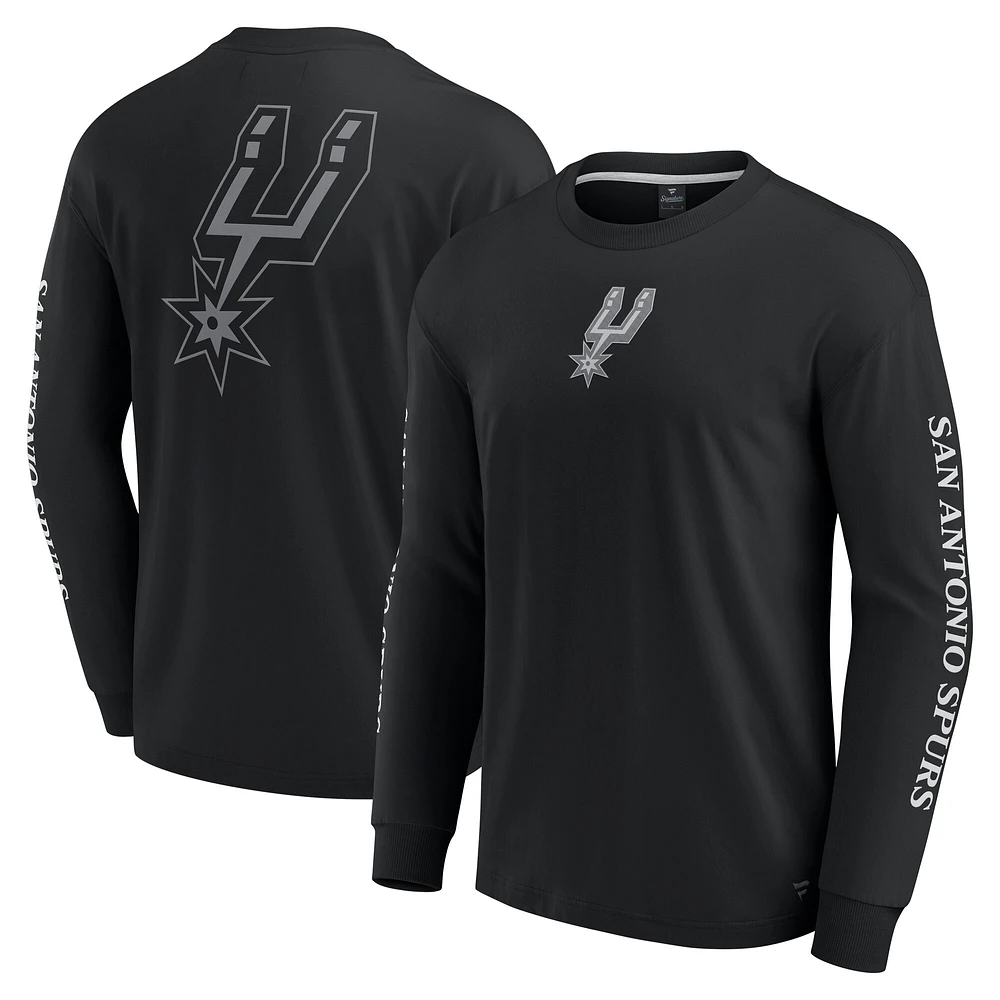 Men's Fanatics Black San Antonio Spurs Elements Strive Long Sleeve T-Shirt