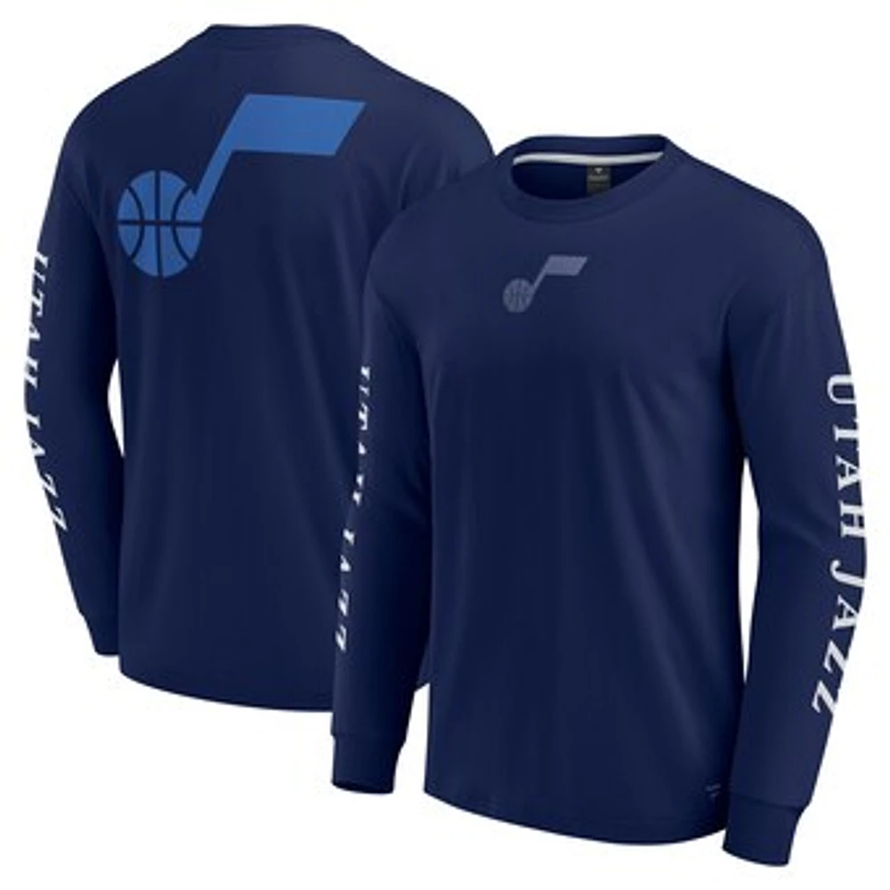 Men's Fanatics Navy Utah Jazz Elements Strive Long Sleeve T-Shirt