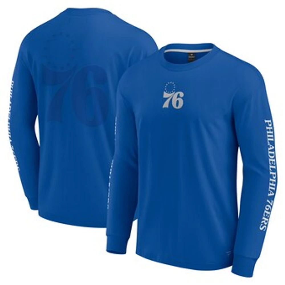 Men's Fanatics Royal Philadelphia 76ers Elements Strive Long Sleeve T-Shirt