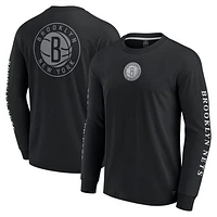 Men's Fanatics Black Brooklyn Nets Elements Strive Long Sleeve T-Shirt