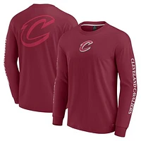 Men's Fanatics Wine Cleveland Cavaliers Elements Strive Long Sleeve T-Shirt