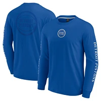 Men's Fanatics Blue Detroit Pistons Elements Strive Long Sleeve T-Shirt