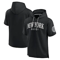 Men's Fanatics  Black New York Knicks Elements Ready Short Sleeve Pullover Hoodie