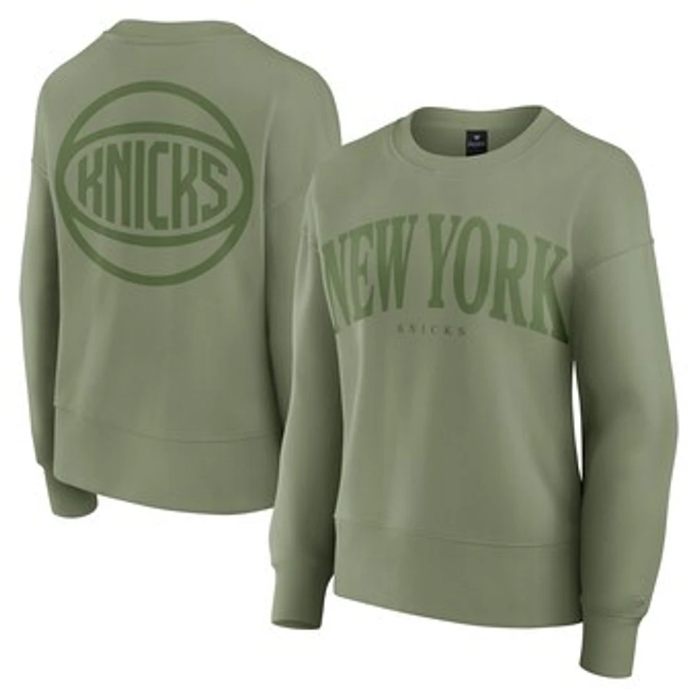 Women's Fanatics Olive New York Knicks Elements Flow Pullover Sweatshirt