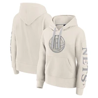 Women's Fanatics Cream Brooklyn Nets Elements Next Pullover Hoodie