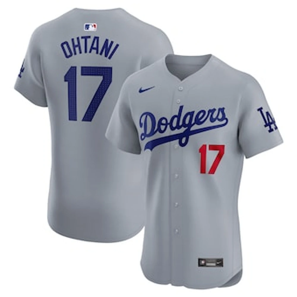 Men's Nike Shohei Ohtani Gray Los Angeles Dodgers Alternate Elite Jersey