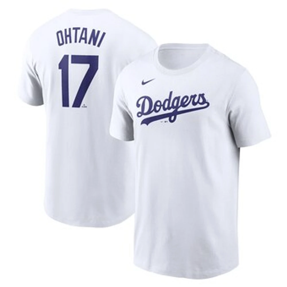 Men's Nike Shohei Ohtani White Los Angeles Dodgers 2024 Fuse Name & Number T-Shirt