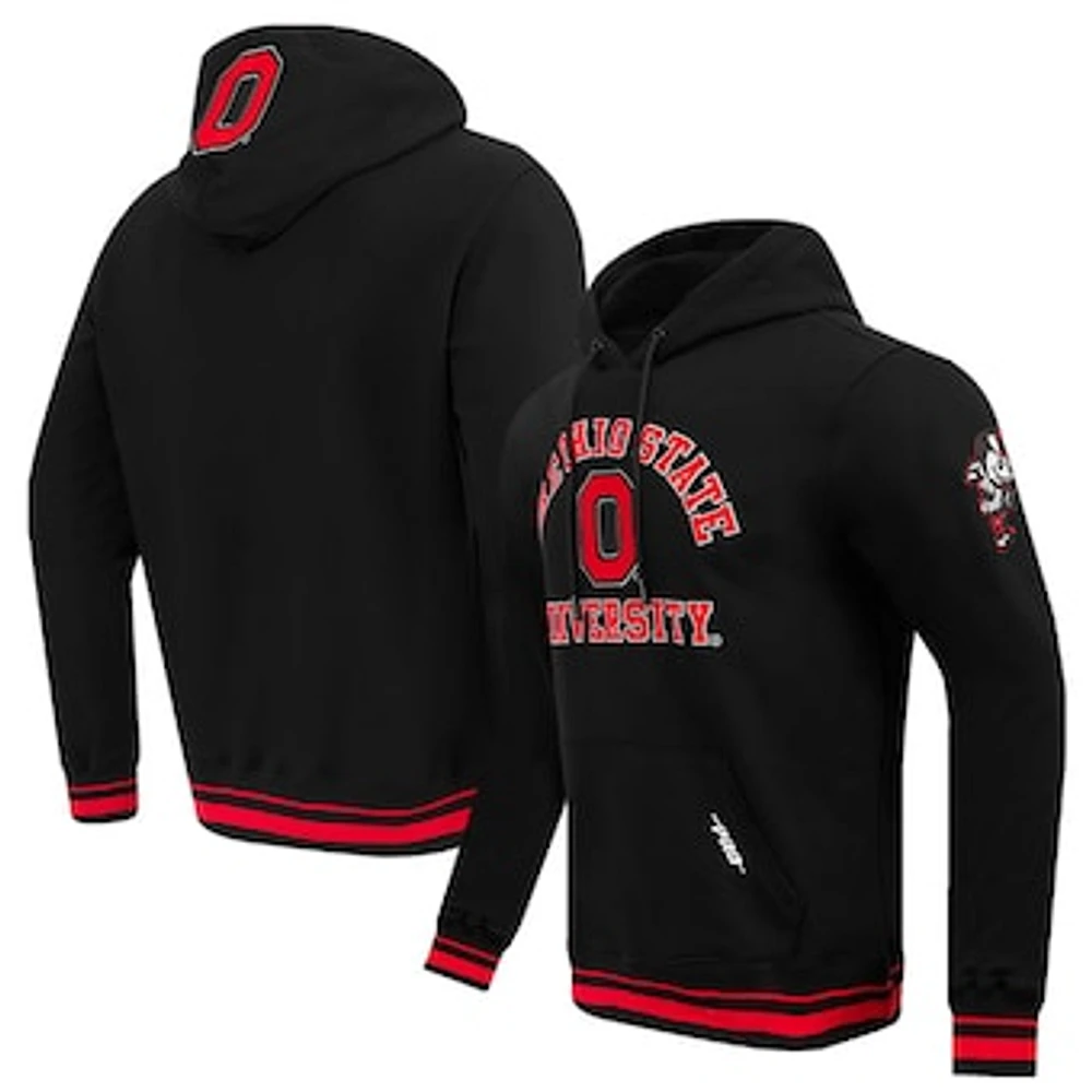 Men's Pro Standard Black Ohio State Buckeyes Classic Stacked Logo Fleece Pullover Hoodie