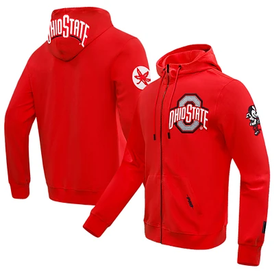 Men's Pro Standard Scarlet Ohio State Buckeyes Classic Full-Zip Hoodie