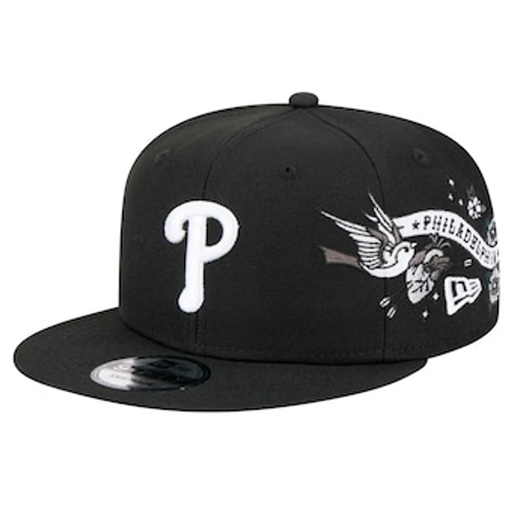 Men's New Era Black Philadelphia Phillies City Art 9FIFTY Snapback Hat