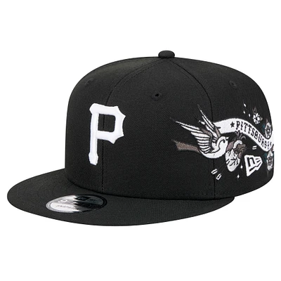 Men's New Era Black Pittsburgh Pirates City Art 9FIFTY Snapback Hat