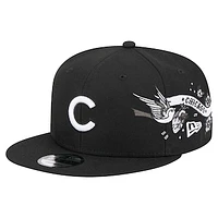 Men's New Era Black Chicago Cubs City Art 9FIFTY Snapback Hat