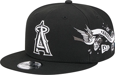 Men's New Era Black Los Angeles Angels City Art 9FIFTY Snapback Hat