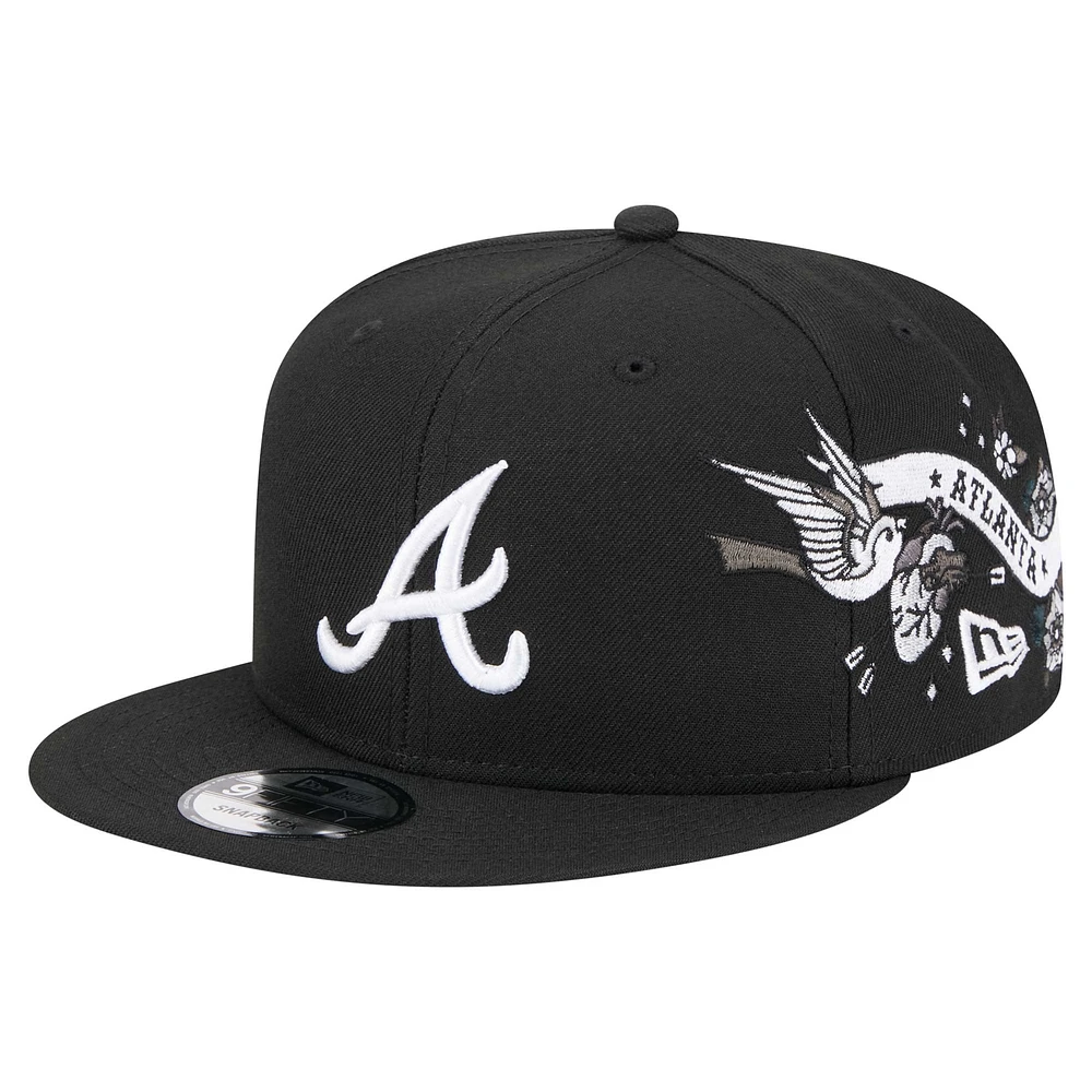 Men's New Era Black Atlanta Braves City Art 9FIFTY Snapback Hat