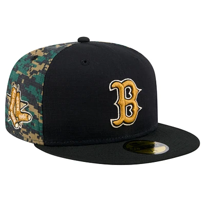 Men's New Era Black Boston Red Sox Digi Camo 59FIFTY Fitted Hat