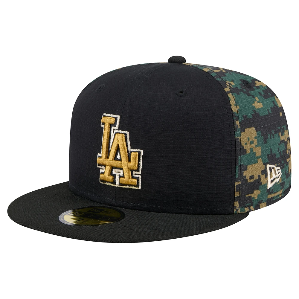 Men's New Era Black Los Angeles Dodgers Digi Camo 59FIFTY Fitted Hat