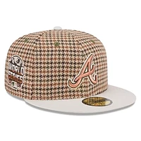 Men's New Era Brown Atlanta Braves Houndstooth 59FIFTY Fitted Hat