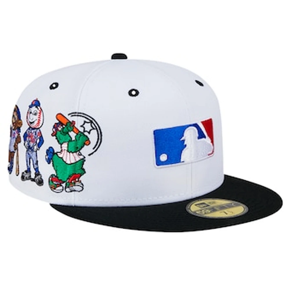 Men's New Era White MLB National League Mascots 59FIFTY Fitted Hat