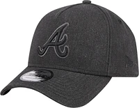 Men's New Era Charcoal Atlanta Braves Logo Essentials 9FORTY A-Frame Adjustable Hat