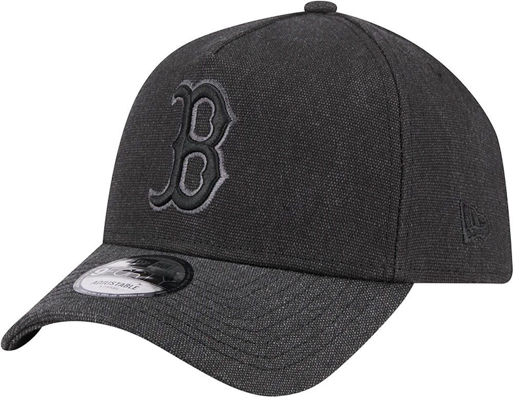 Men's New Era Charcoal Boston Red Sox Logo Essentials 9FORTY A-Frame Adjustable Hat