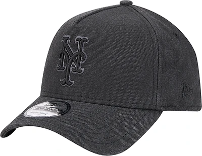 Men's New Era Charcoal New York Mets Logo Essentials 9FORTY A-Frame Adjustable Hat