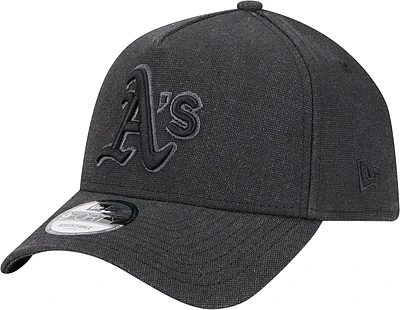 Men's New Era Charcoal Oakland Athletics Logo Essentials 9FORTY A-Frame Adjustable Hat