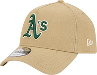 Men's New Era Khaki Athletics Logo Essentials 9FORTY A-Frame Adjustable Hat