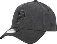 Men's New Era Charcoal Pittsburgh Pirates Logo Essentials 9FORTY A-Frame Adjustable Hat