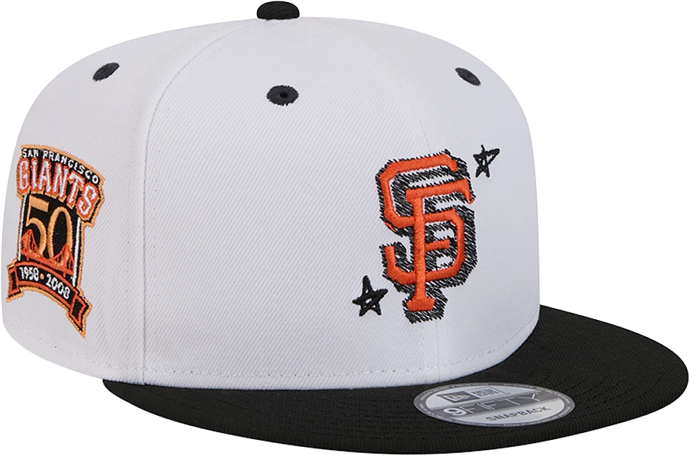 Men's New Era White San Francisco Giants Official Doodles 9FIFTY Snapback Hat