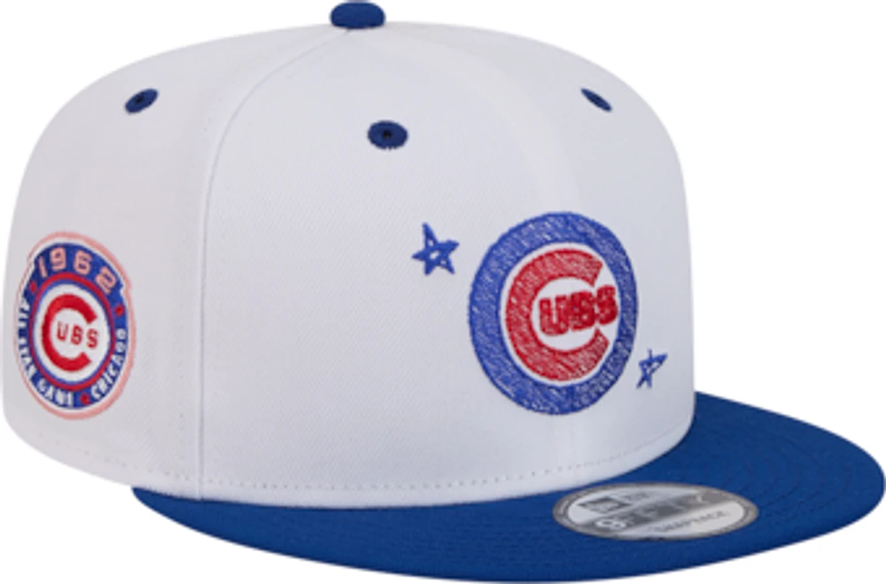 Men's New Era White Chicago Cubs Official Doodles 9FIFTY Snapback Hat