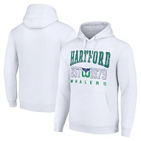 Men's Starter White Hartford Whalers Retro Graphic Pullover Hoodie