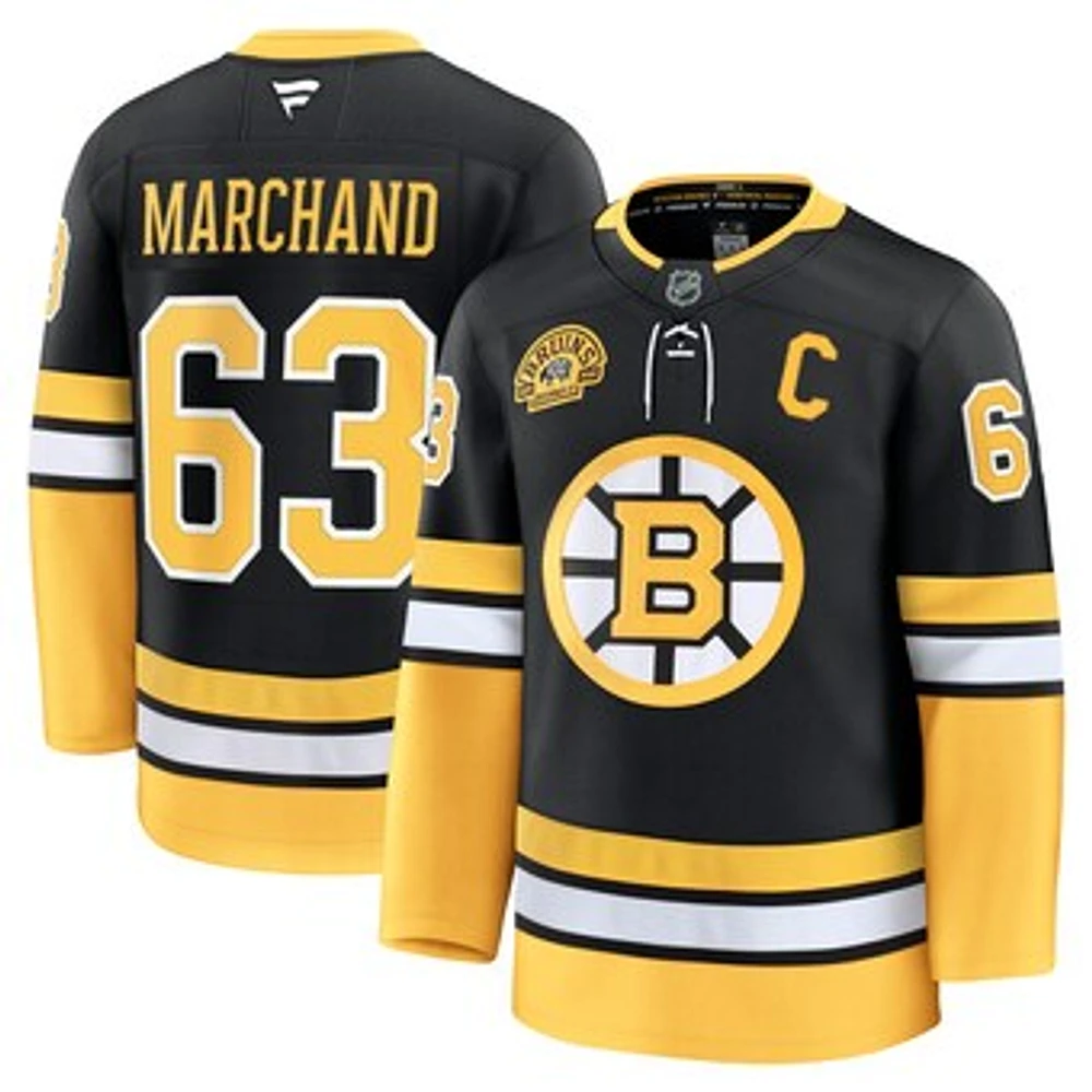 Men's Fanatics Brad Marchand Black Boston Bruins Alternate 100th Anniversary Premium Jersey