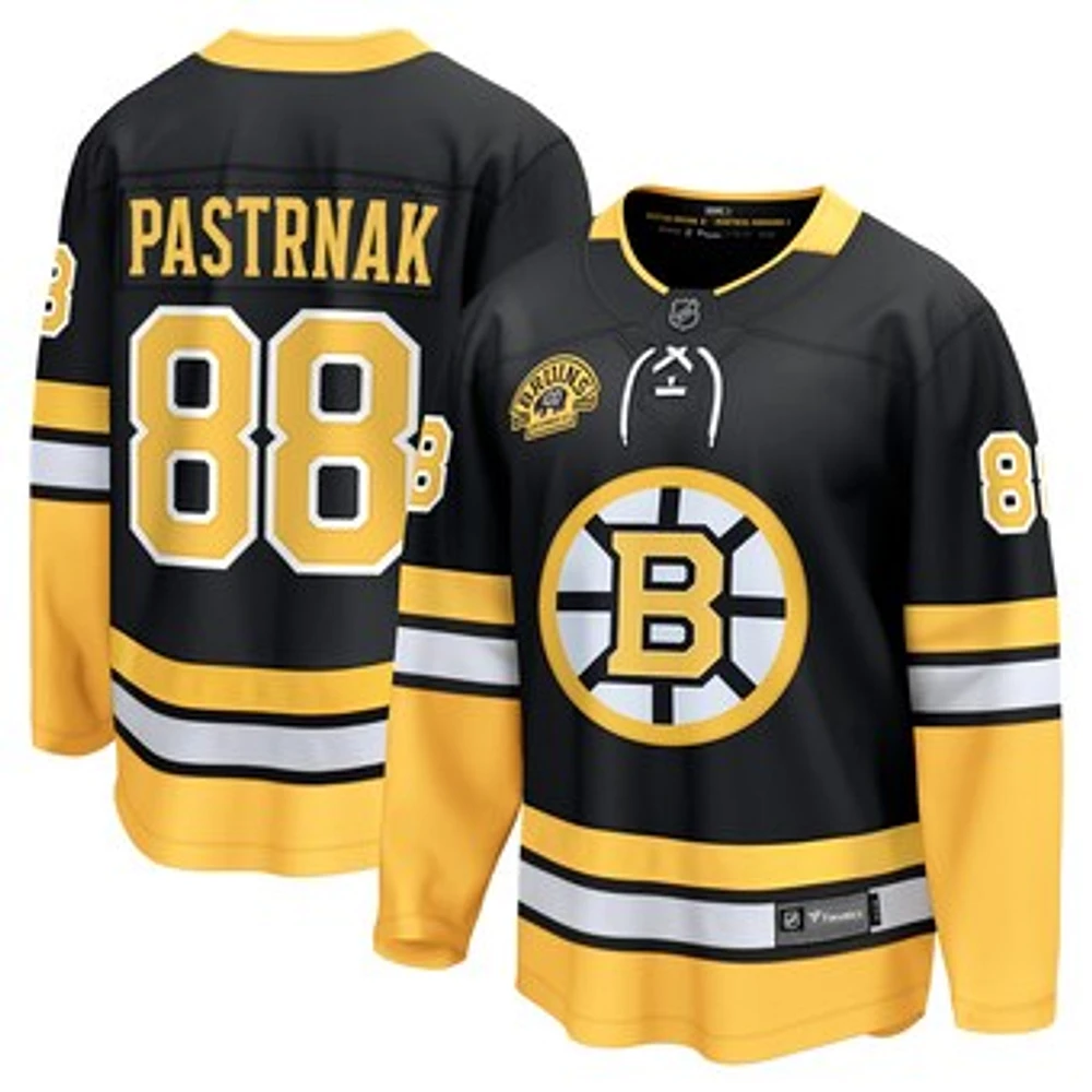 Men's Fanatics David Pastrnak Black Boston Bruins 100th Anniversary Premier Breakaway Player Jersey